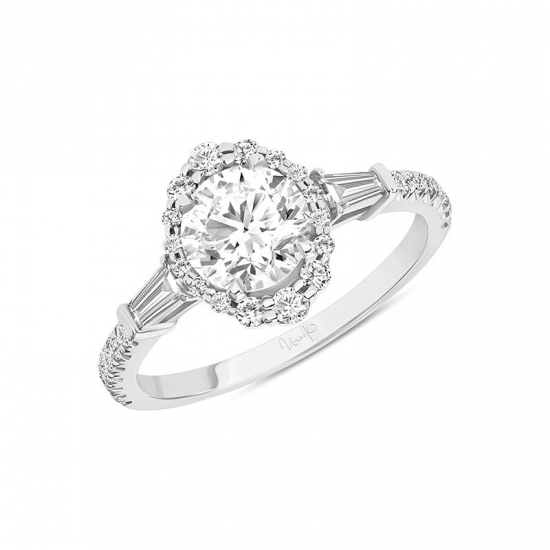 Diamond Semi-Mount Engagement Ring with Cz Center